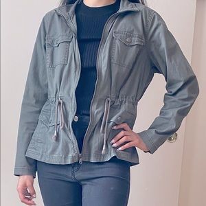 Olive green light jacket from Target